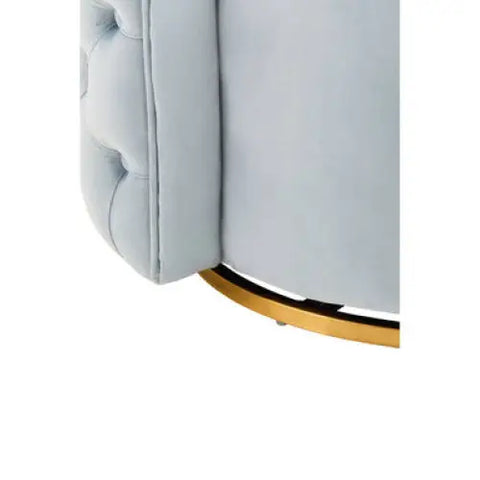 Yasmeen Blue Velvet Swivel Chair - Arm Chair