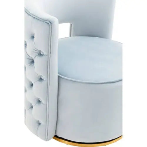 Yasmeen Blue Velvet Swivel Chair - Arm Chair