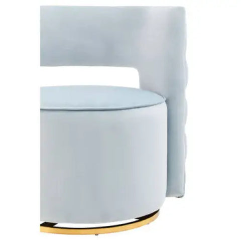 Yasmeen Blue Velvet Swivel Chair - Arm Chair