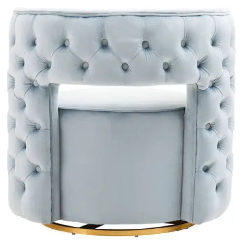 Yasmeen Blue Velvet Swivel Chair - Arm Chair