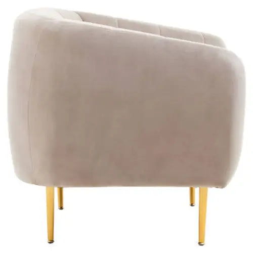 Yasmeen Mink Velvet Channel Detail Armchair - Arm Chair