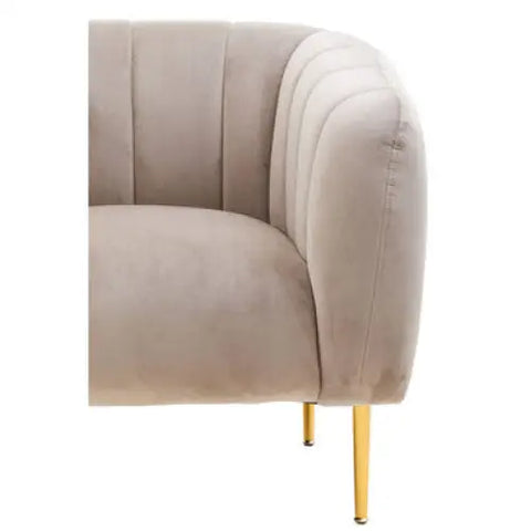 Yasmeen Mink Velvet Channel Detail Armchair - Arm Chair