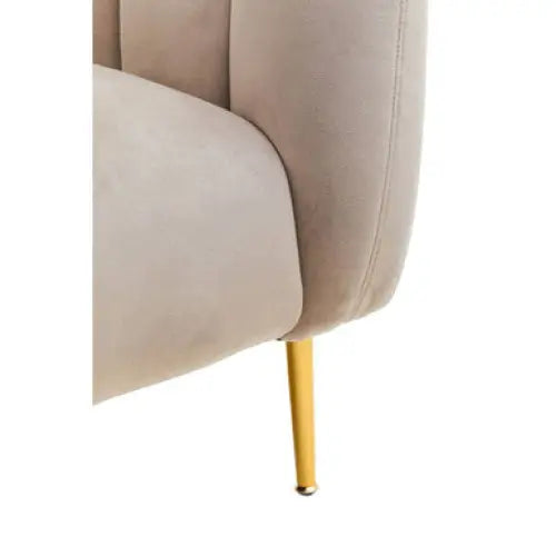 Yasmeen Mink Velvet Channel Detail Armchair - Arm Chair