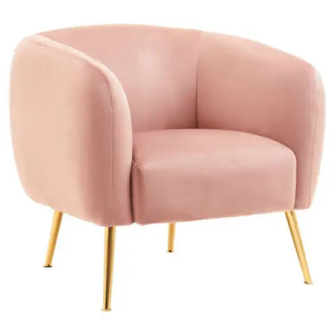 Yasmeen Pink Velvet Armchair - Arm Chair