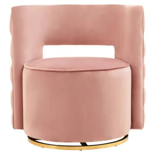 Yasmeen Pink Velvet Swivel Chair - Swivel Chair