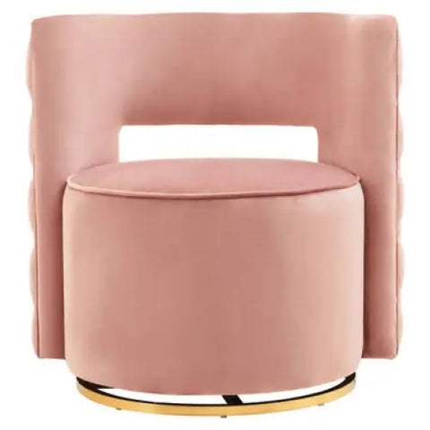 Yasmeen Pink Velvet Swivel Chair - Swivel Chair