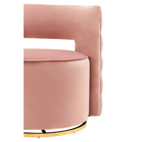 Yasmeen Pink Velvet Swivel Chair - Swivel Chair