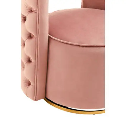 Yasmeen Pink Velvet Swivel Chair - Swivel Chair