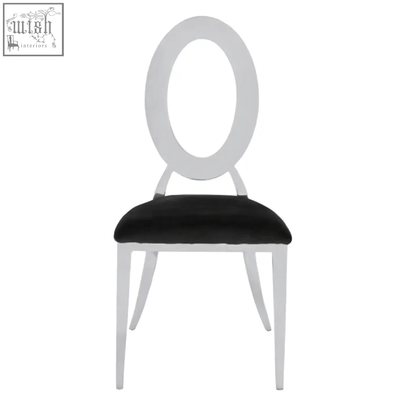White oval-backed dining chair with black velvet seat perfect black velvet dining chair for stylish meals