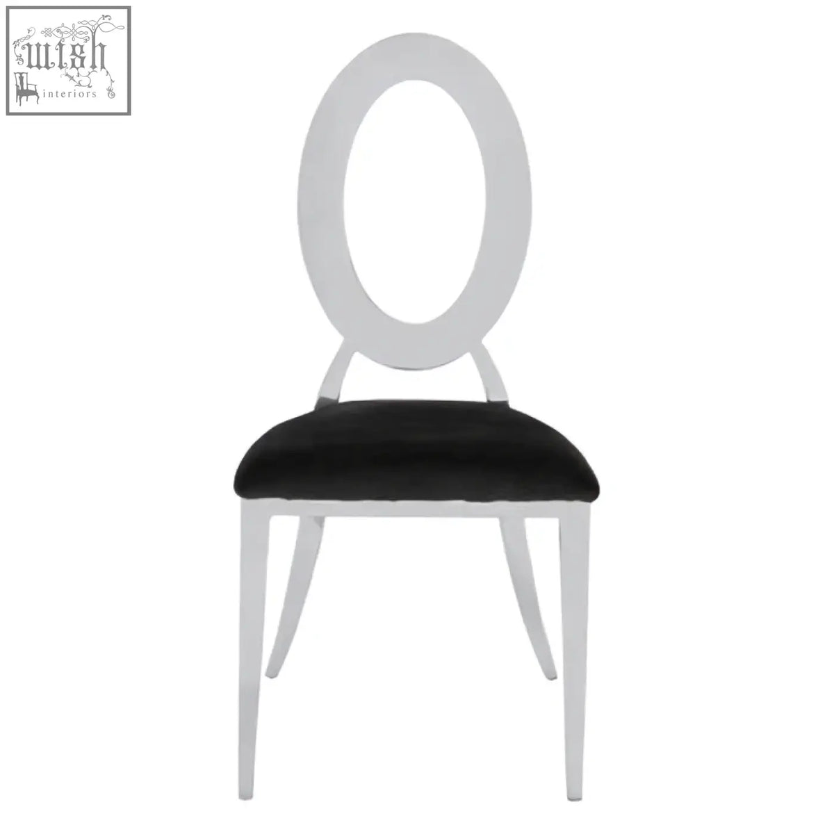 White oval-backed dining chair with black velvet seat perfect black velvet dining chair for stylish meals