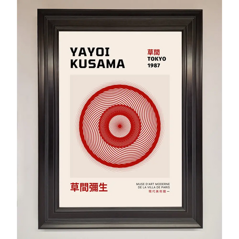 Yayoi Kusama 1987 Framed Wall Art - A1 (59.4 x 84.1 cm) / Matt Black - Framed Print