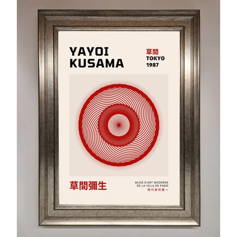 Yayoi Kusama 1987 Framed Wall Art - A3 (29.7 x 42 cm) / Silver - Framed Print