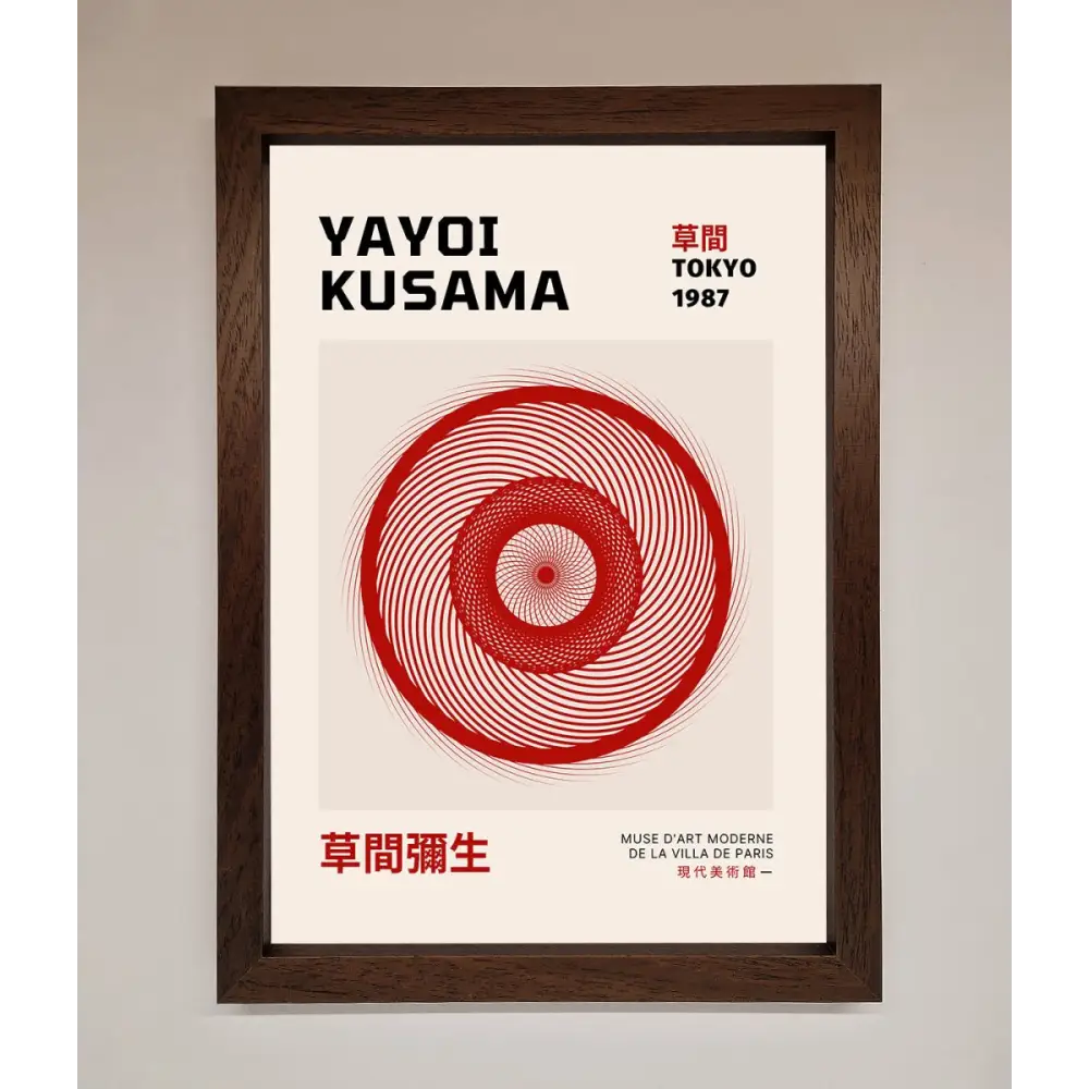 Yayoi Kusama 1987 Framed Wall Art - A3 (29.7 x 42 cm) / Walnut - Framed Print