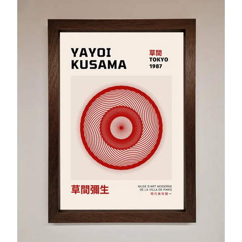 Yayoi Kusama 1987 Framed Wall Art - A3 (29.7 x 42 cm) / Walnut - Framed Print