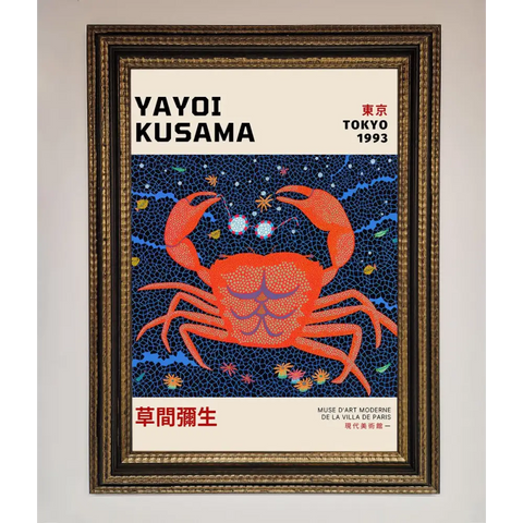Yayoi Kusama Tokyo 1993 Framed Print - A3 (29.7 x 42 cm) / Ornate Gold Black - Framed Print