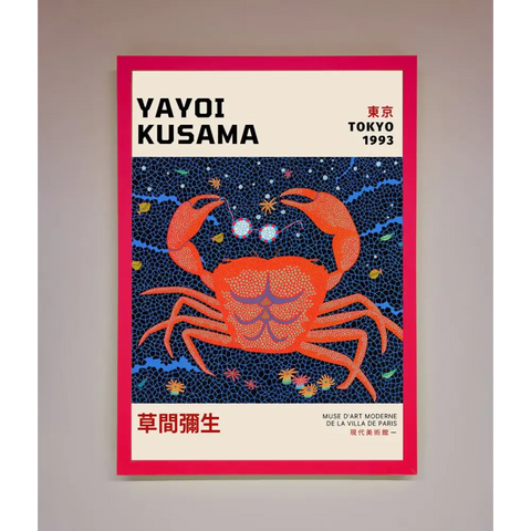 Yayoi Kusama Tokyo 1993 Framed Print - B0 (100 x 141 cm) / Neon Pink - Framed Print