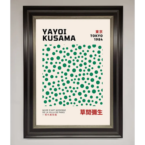 Yayoi Kusaman Tokyo 1984 Framed Wall Art - B0 (100 x 141 cm) / Black Silver - Framed Print