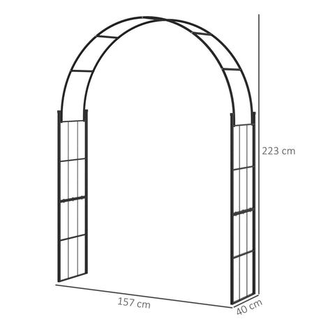 Outsunny 223cm Garden Arch Trellis, Outdoor Wedding Arbor for Ceremony for Climbing Roses, Vines and Plants