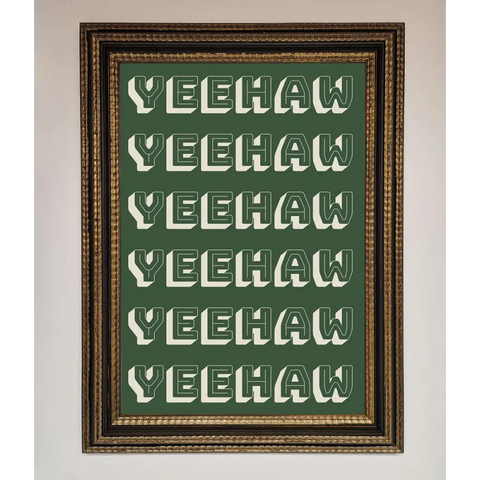 Yeehaw Yeehaw Framed Poster - A3 (29.7 x 42 cm) / Ornate Gold Black - Framed Print