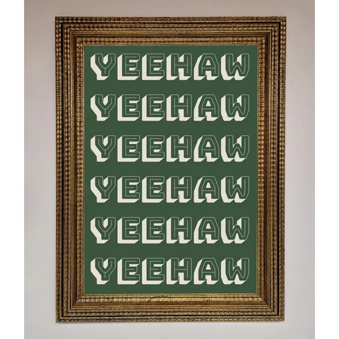 Yeehaw Yeehaw Framed Poster - A3 (29.7 x 42 cm) / Ornate Gold - Framed Print