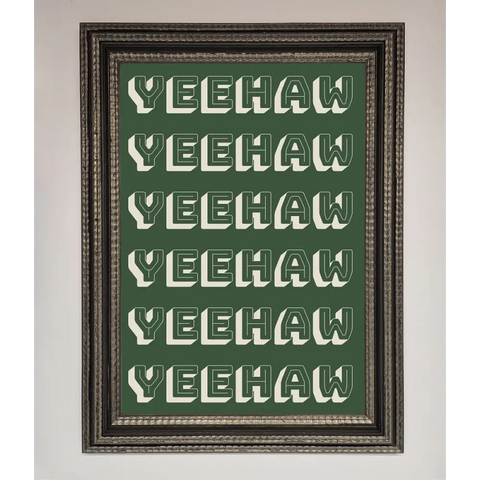 Yeehaw Yeehaw Framed Poster - A3 (29.7 x 42 cm) / Ornate Silver Black - Framed Print