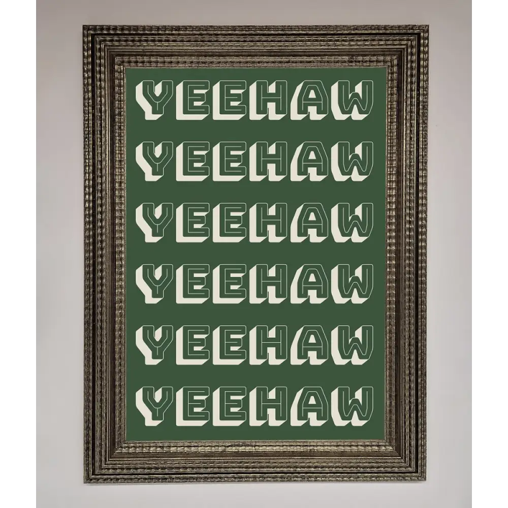 Yeehaw Yeehaw Framed Poster - A3 (29.7 x 42 cm) / Ornate Silver - Framed Print