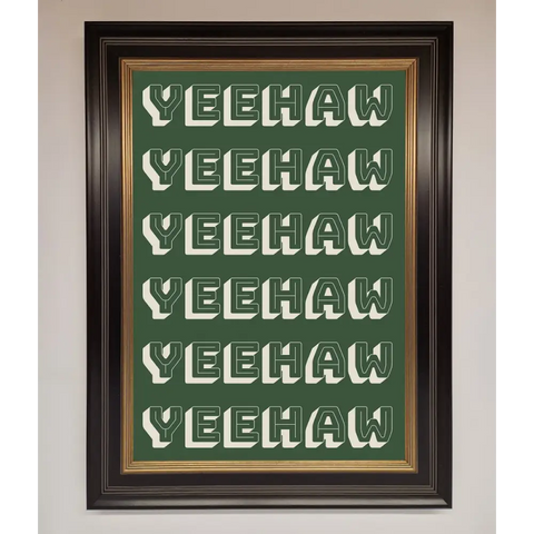 Yeehaw Yeehaw Framed Poster - B0 (100 x 141 cm) / Black Gold - Framed Print