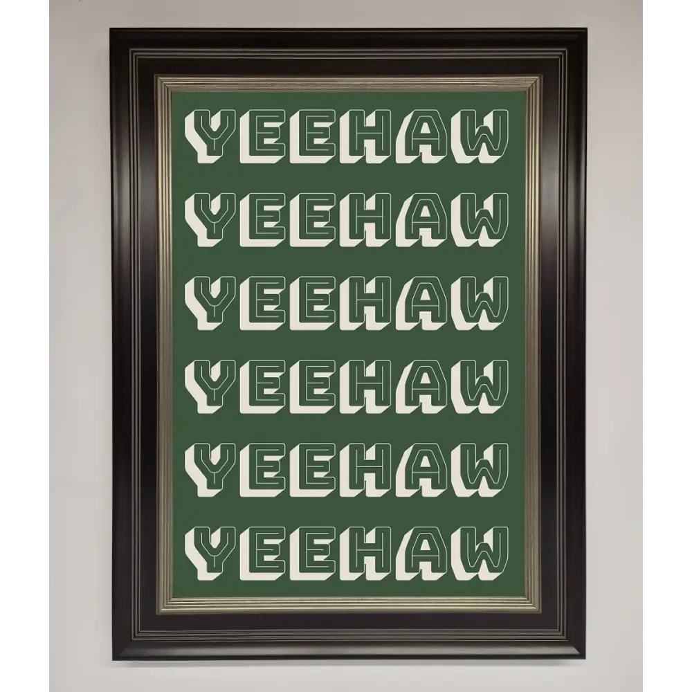 Yeehaw Yeehaw Framed Poster - B0 (100 x 141 cm) / Black Silver - Framed Print