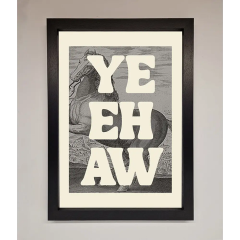 Yehaw Framed Poster - A3 (29.7 x 42 cm) / Black - Framed Print