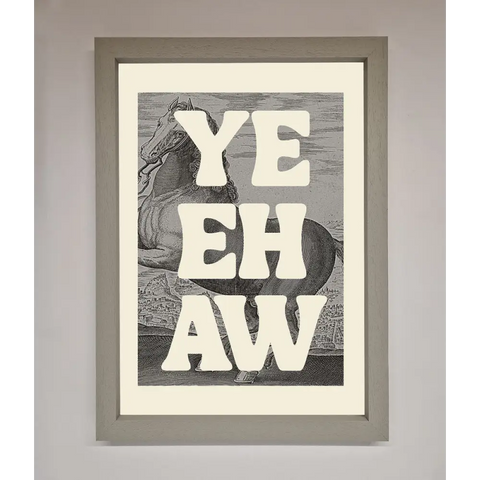 Yehaw Framed Poster - A3 (29.7 x 42 cm) / Grey - Framed Print