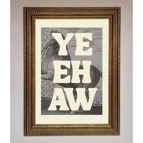 Yehaw Framed Poster - A3 (29.7 x 42 cm) / Ornate Gold - Framed Print