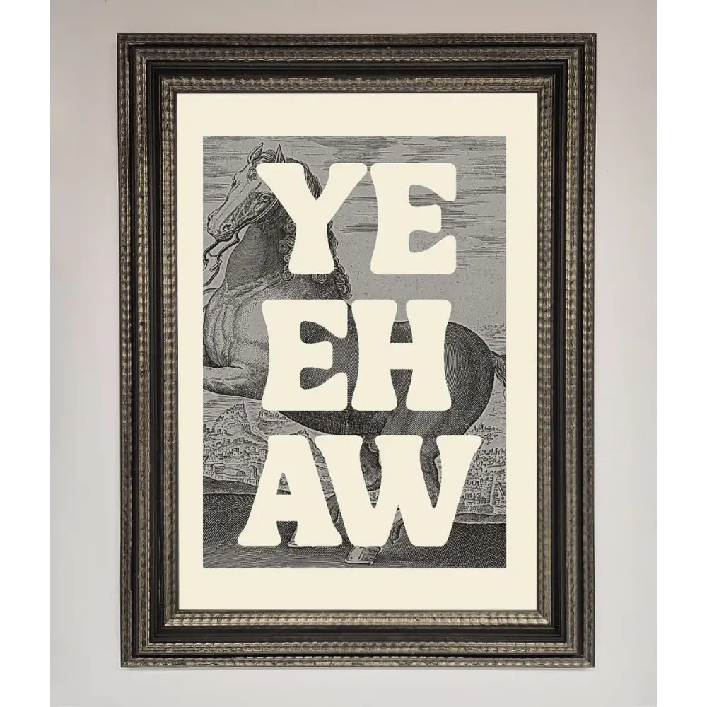 Yehaw Framed Poster - A3 (29.7 x 42 cm) / Ornate Silver Black - Framed Print