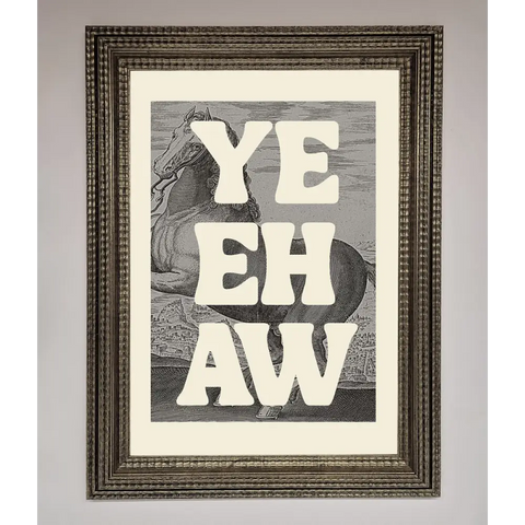 Yehaw Framed Poster - A3 (29.7 x 42 cm) / Ornate Silver - Framed Print