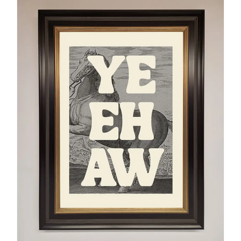 Yehaw Framed Poster - B0 (100 x 141 cm) / Black Gold - Framed Print