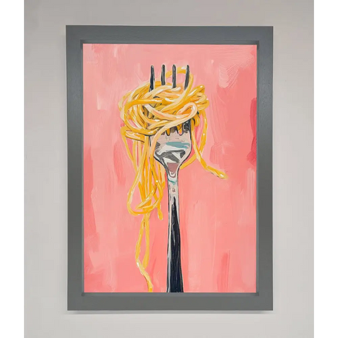 Yes To Spaghetti Framed Print - A3 (29.7 x 42 cm) / Dark Grey - Framed Print