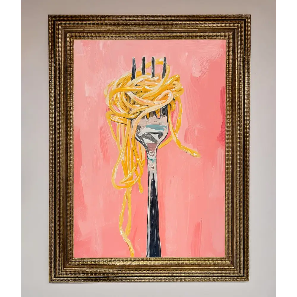 Yes To Spaghetti Framed Print - A3 (29.7 x 42 cm) / Ornate Gold - Framed Print