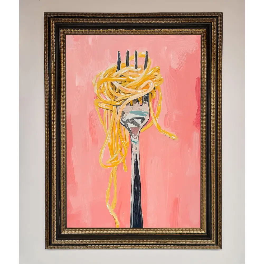 Yes To Spaghetti Framed Print - A3 (29.7 x 42 cm) / Ornate Gold Black - Framed Print