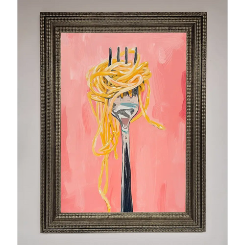 Yes To Spaghetti Framed Print - A3 (29.7 x 42 cm) / Ornate Silver - Framed Print