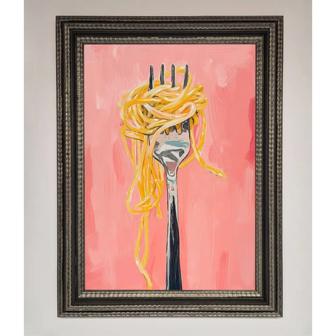 Yes To Spaghetti Framed Print - A3 (29.7 x 42 cm) / Ornate Silver Black - Framed Print