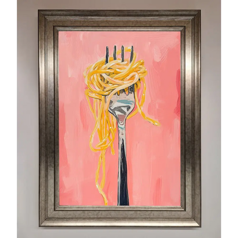 Yes To Spaghetti Framed Print - A3 (29.7 x 42 cm) / Silver - Framed Print