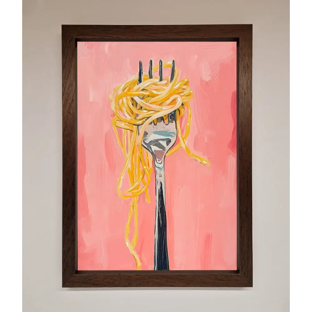 Yes To Spaghetti Framed Print - A3 (29.7 x 42 cm) / Walnut - Framed Print