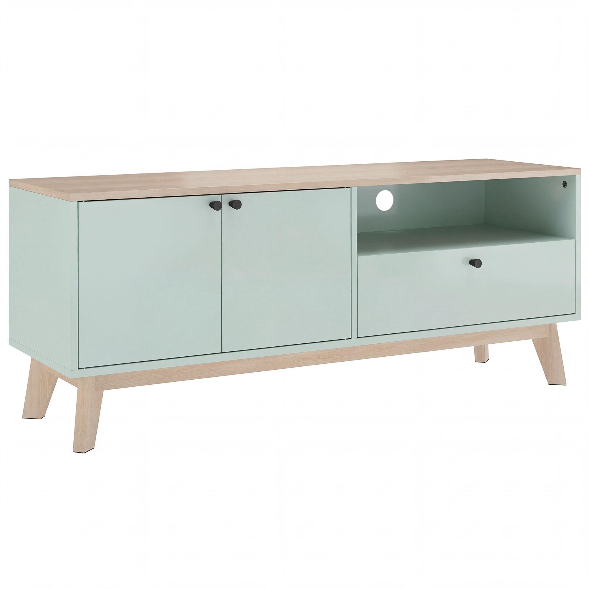 HOMCOM TV Stand Cabinet for Television up to 36 Inch, Modern TV Unit with 2 Doors, Entertainment Center with Adjustable Shelf