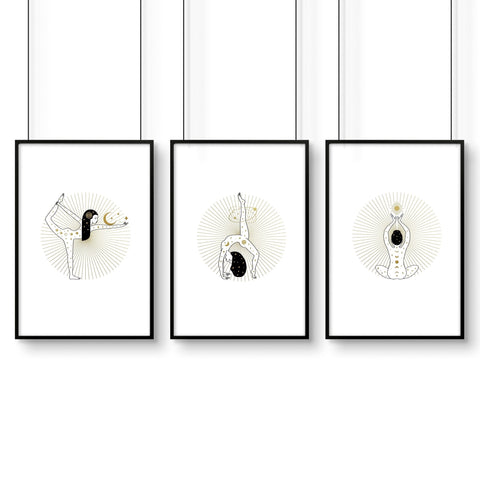 Yoga wall art | Set of 3 wall art poster prints