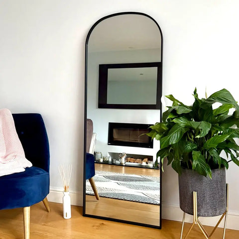 Yoko - Black Metal Gentle Arch Mirror - 150cm x 60cm - Mirror