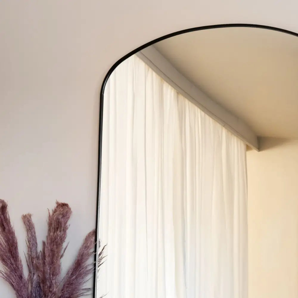 Yoko - Black Metal Gentle Arch Mirror - 180cm x 105cm - Mirror