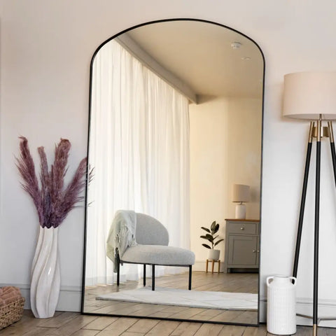 Yoko - Black Metal Gentle Arch Mirror - 180cm x 105cm - Mirror