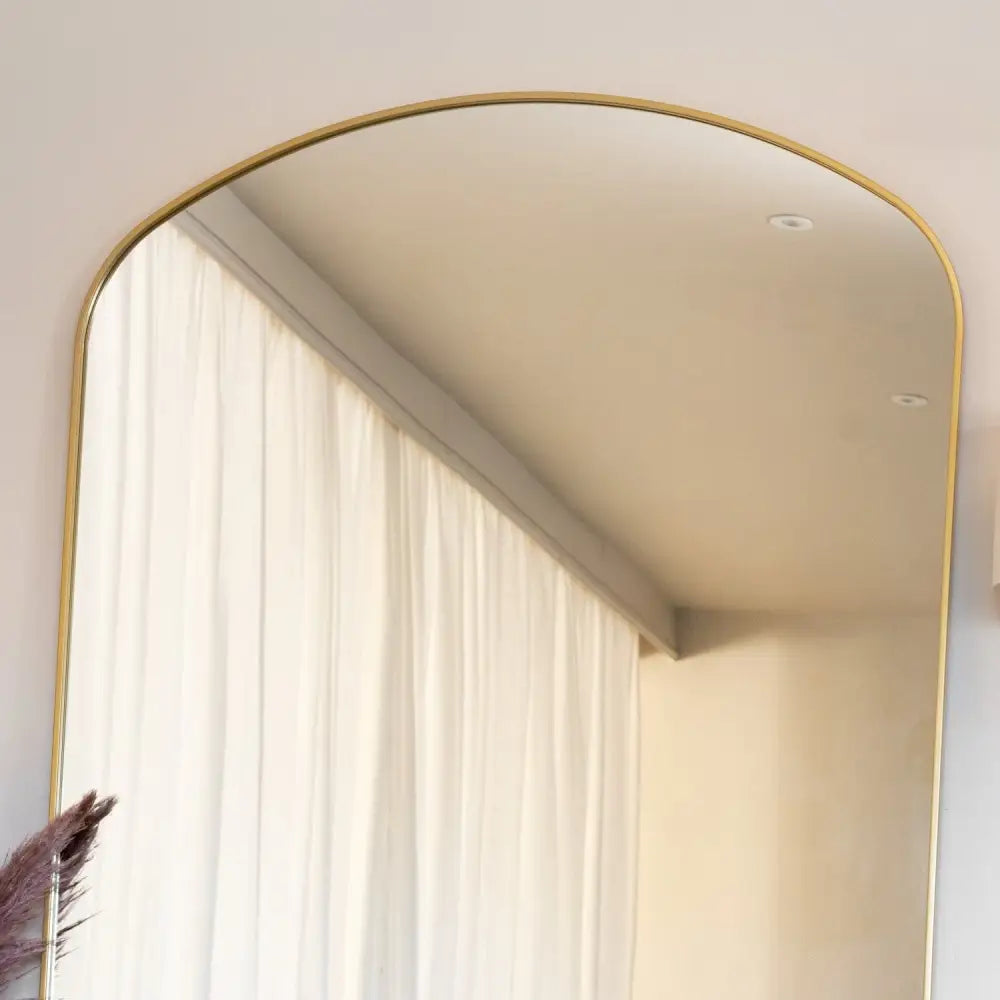 Yoko - Full Length Gold Metal Gentle Arch Mirror - 180cm x 90cm. - Mirror