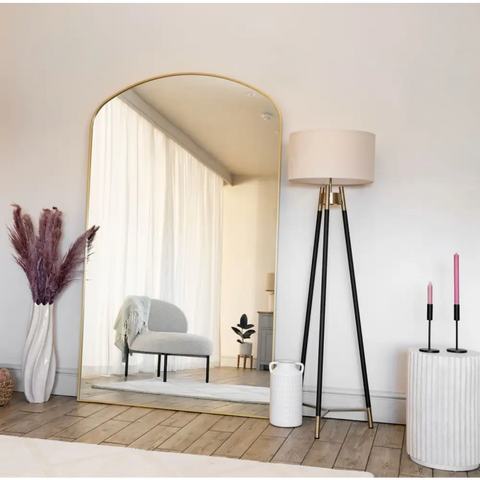 Yoko - Gold Metal Gentle Arch Mirror - 180cm x 105cm. - Mirror