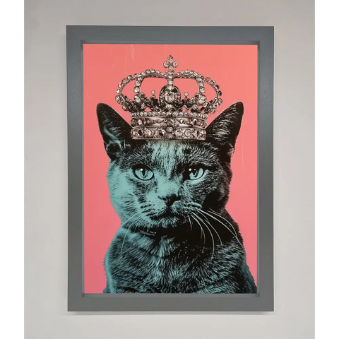 Your Majesty Cat Framed Print - A3 (29.7 x 42 cm) / Dark Grey - Framed Print