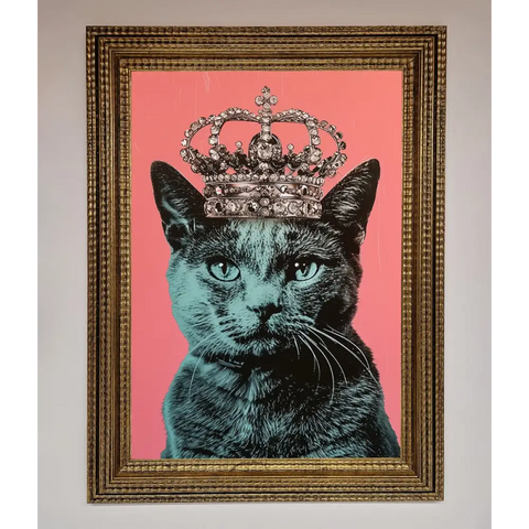 Your Majesty Cat Framed Print - A3 (29.7 x 42 cm) / Ornate Gold - Framed Print